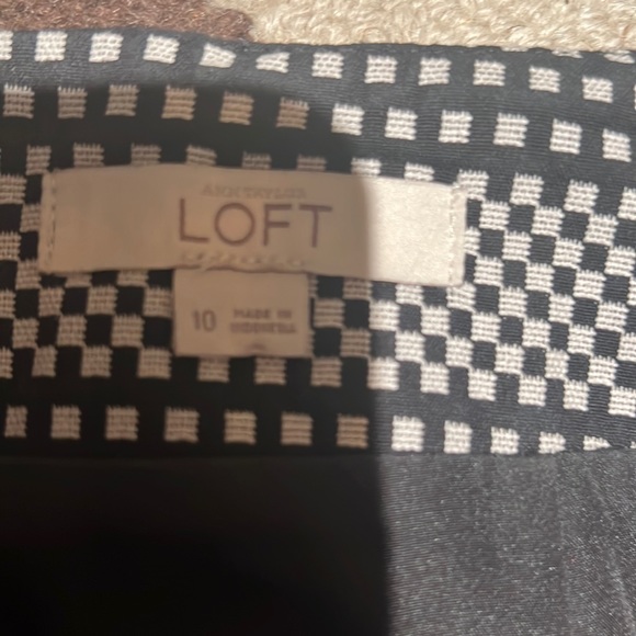 Loft black and white squares mini skirt size 10 - Picture 3 of 5